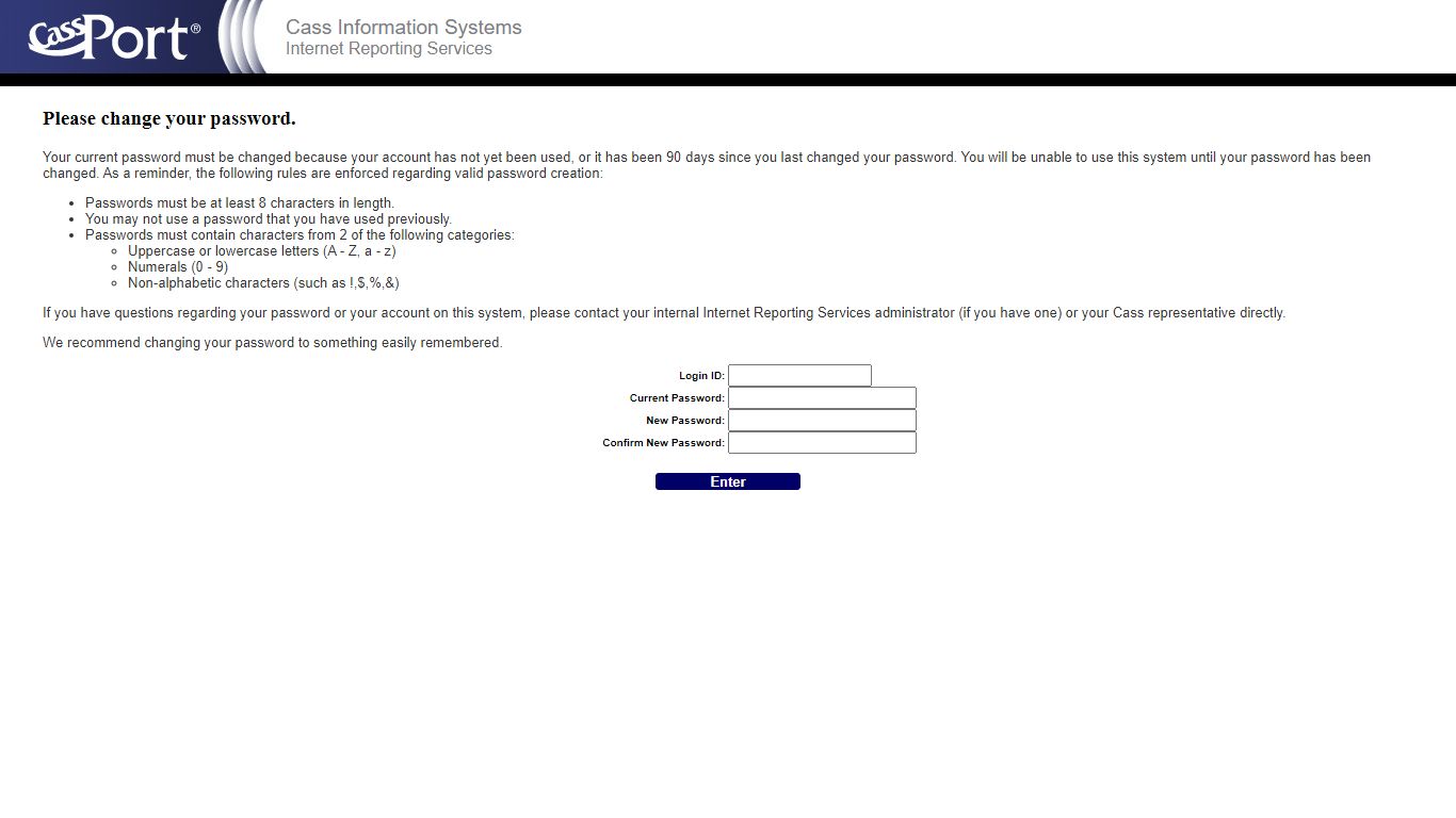 Cass Information Systems - my.cassport.com