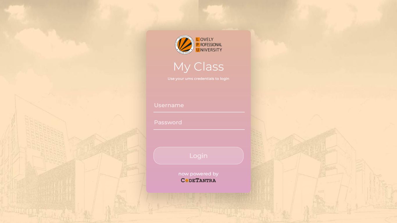 My Class Login - Lovely Professional University